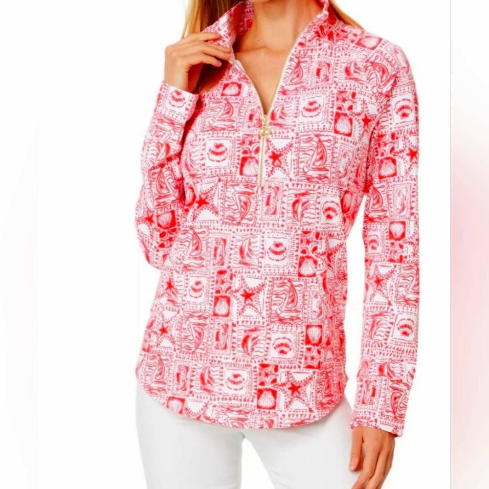 NWT Lilly Pulitzer Seaside Harbour Harbor Skipper Popover XXL Mizner Red NEW